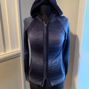 Athleta navy zip cotton sweater jacket